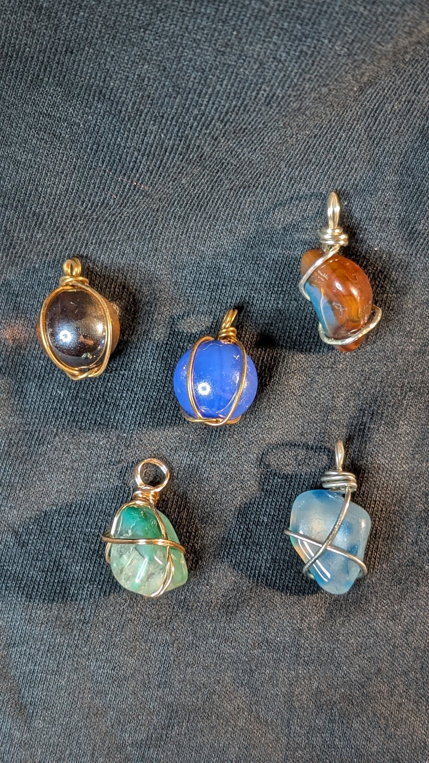 Miscellaneous Wire wrapped stones and marbles