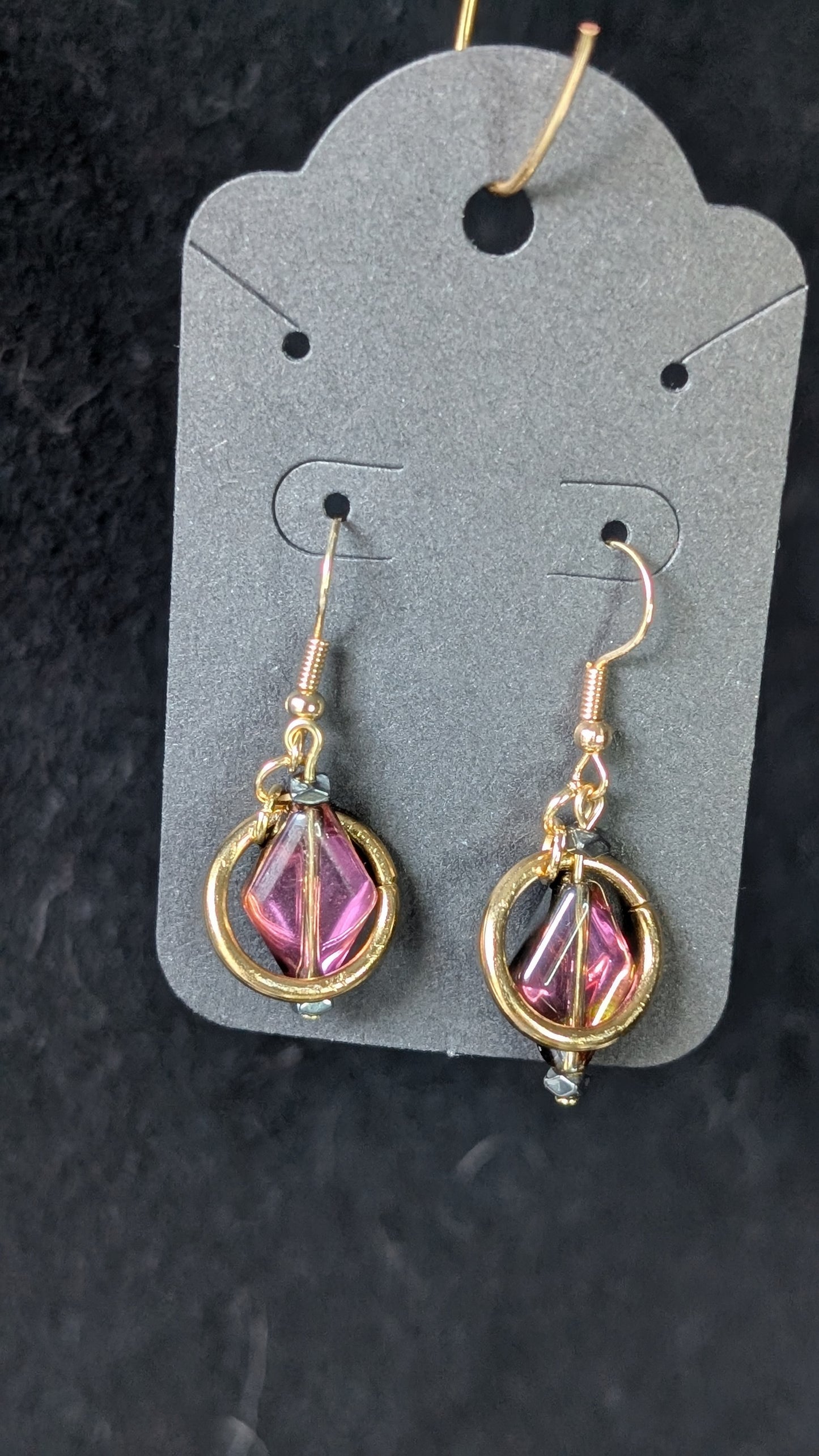 Diamond Circle Earrings - Gold