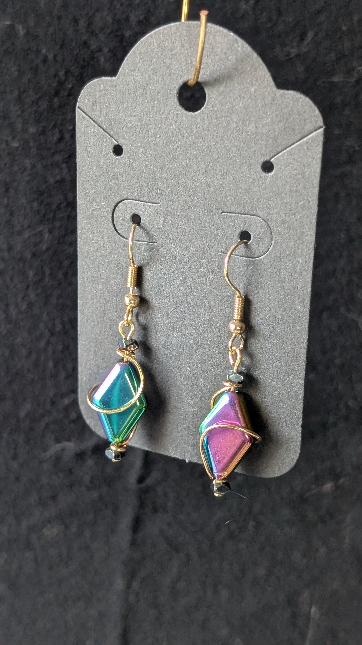 Diamond Spiral Wrapped Earrings - Gold