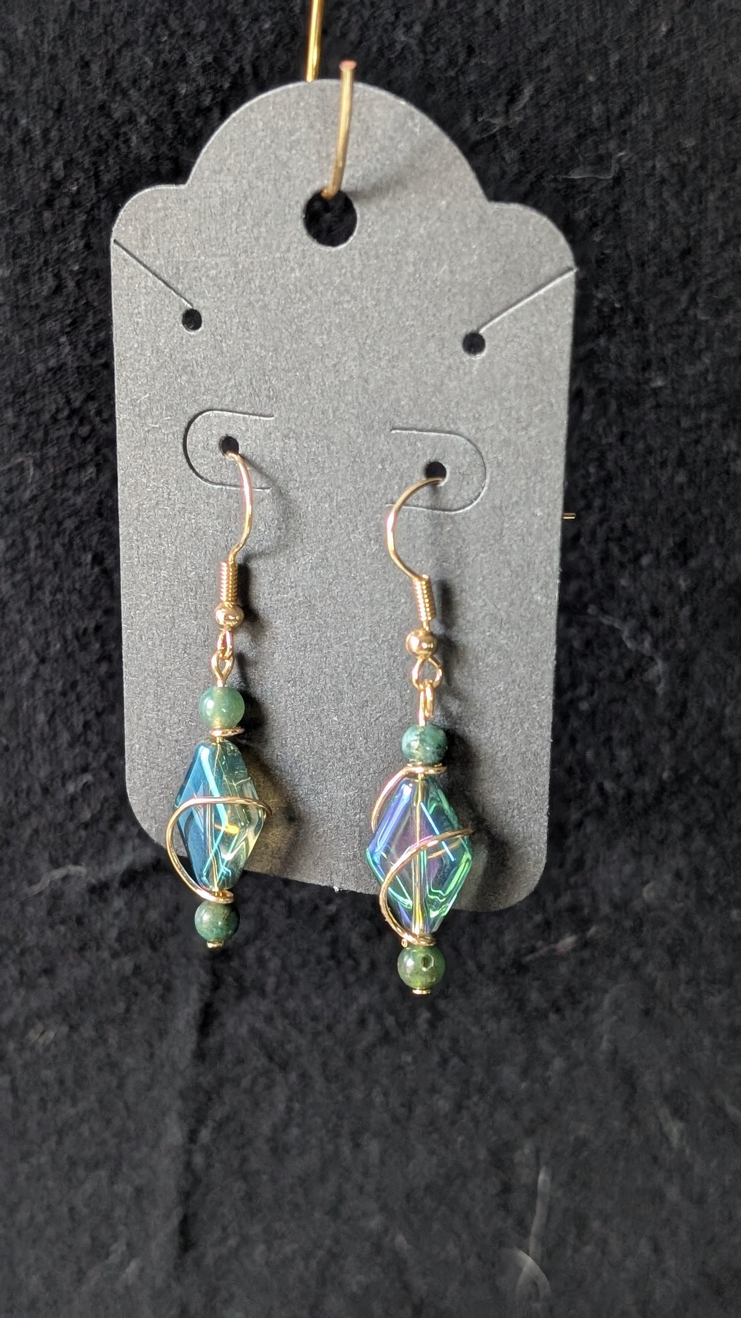 Diamond Spiral Wrapped Earrings - Gold