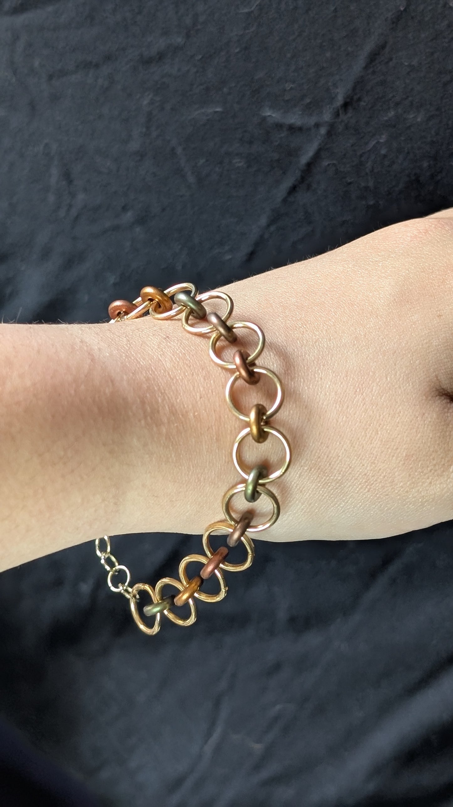 Muted Colors Chain Bracelet - Gold
