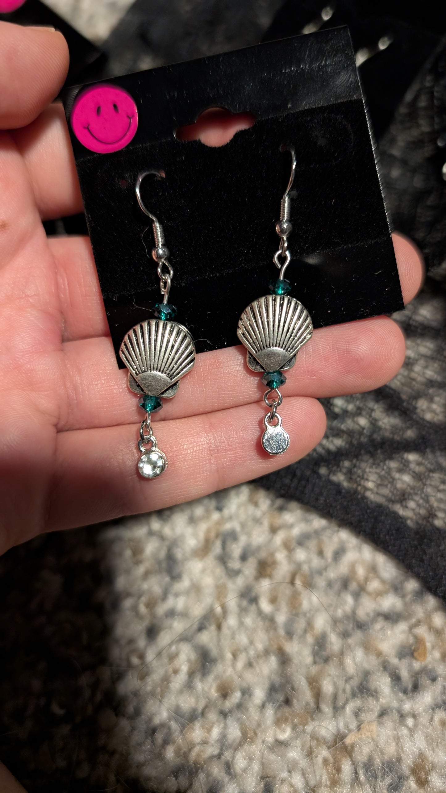 Silver shell earrings