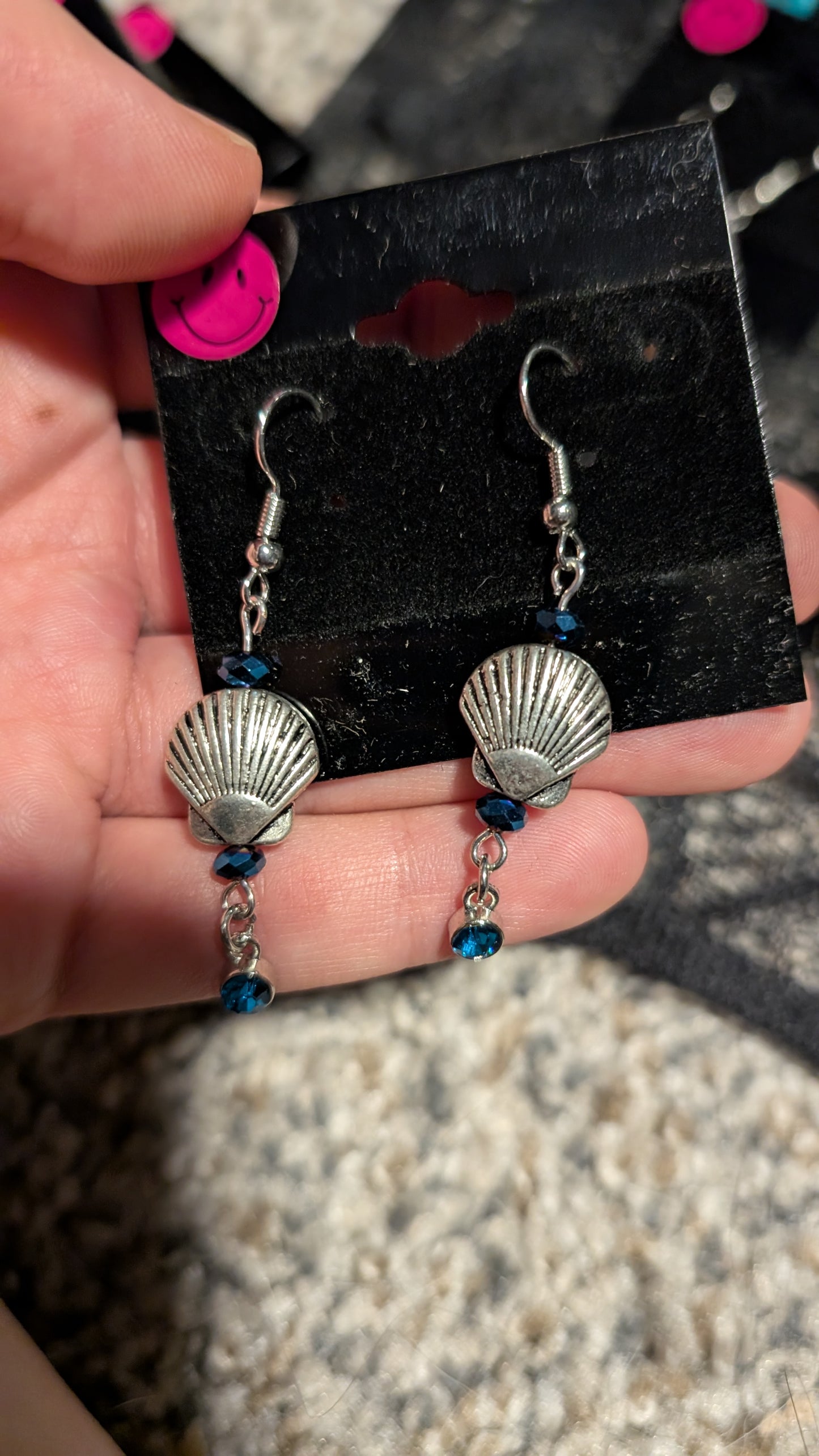 Silver shell earrings