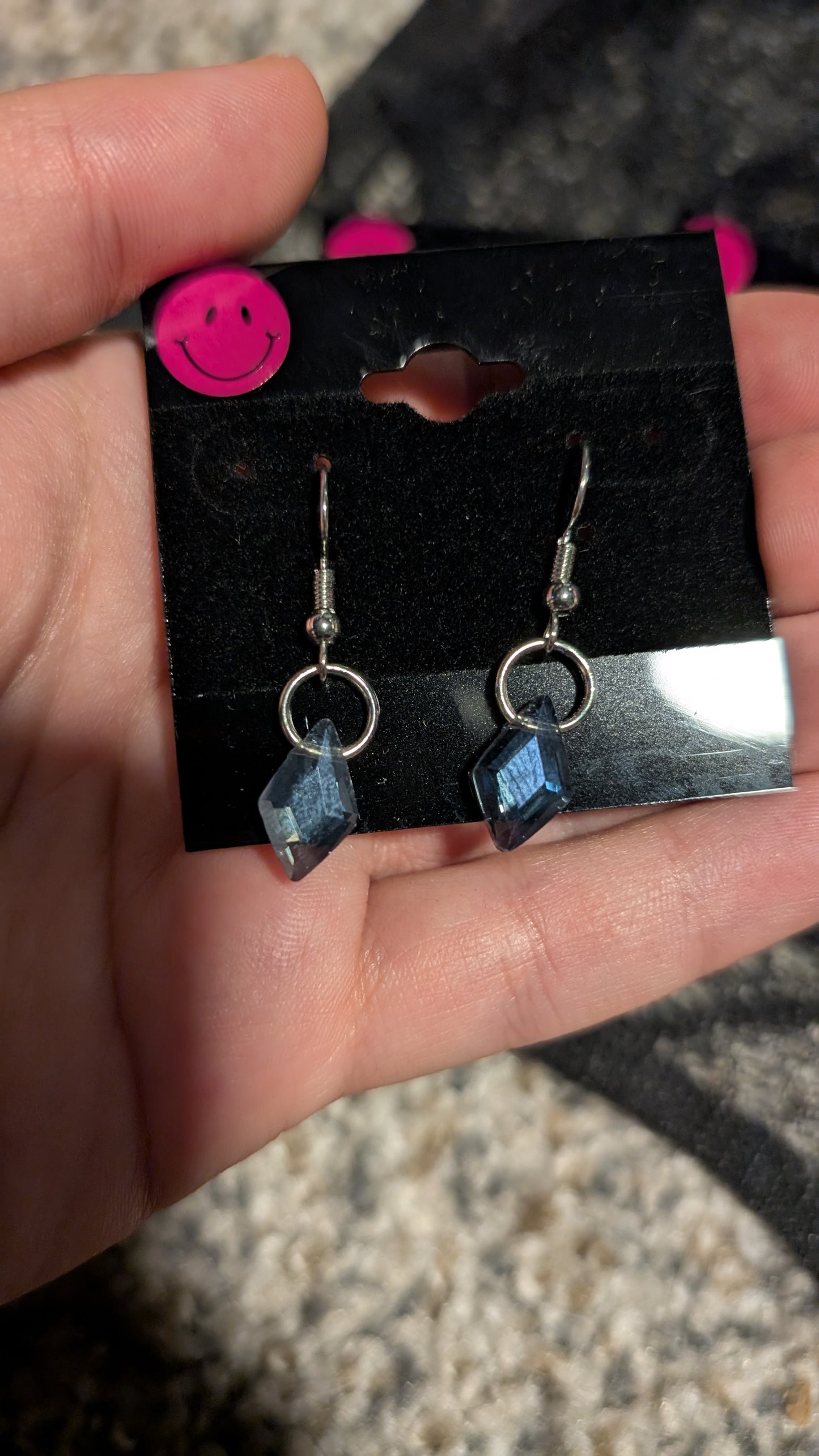 Blue diamond earrings