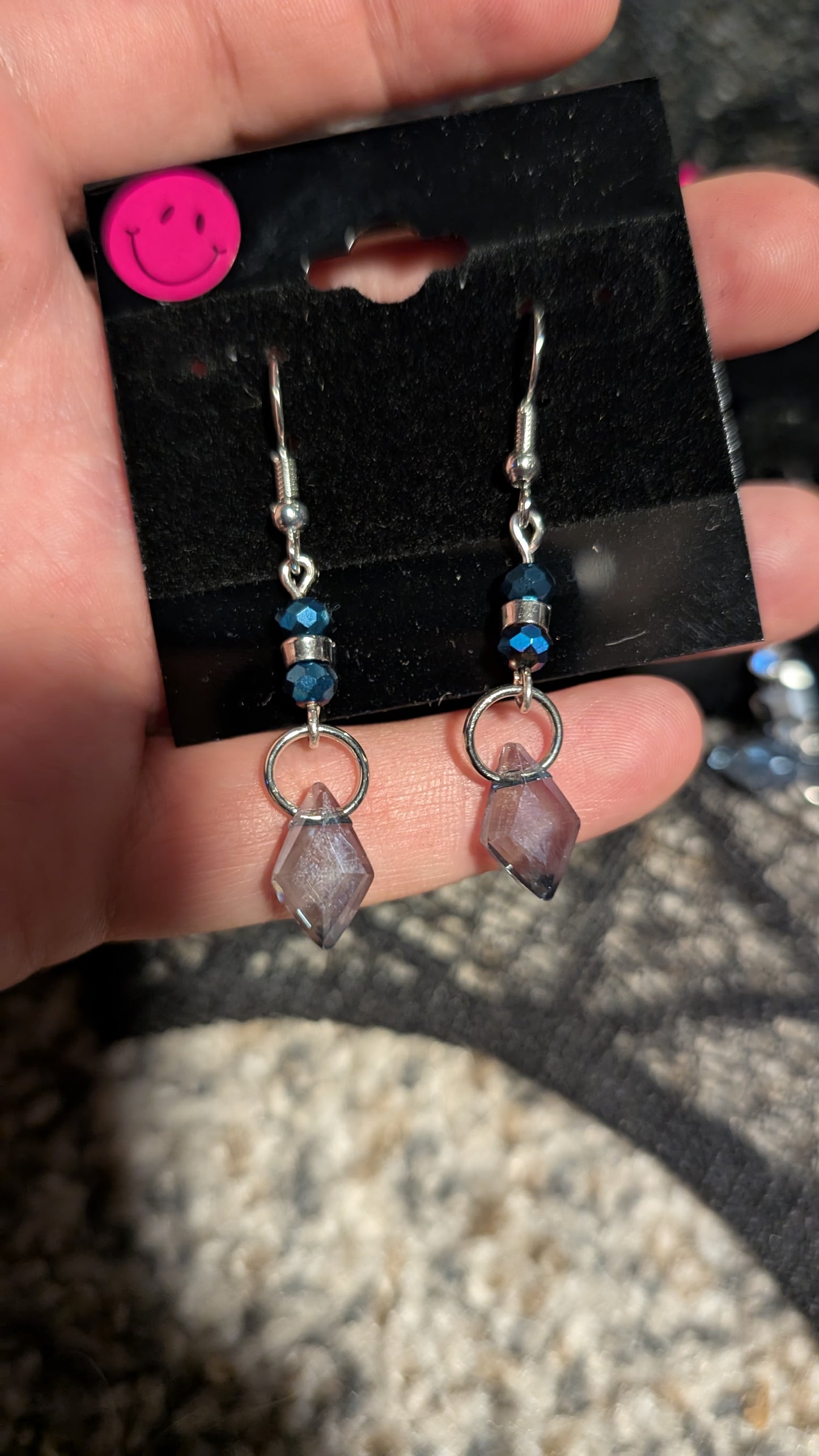 Blue diamond earrings