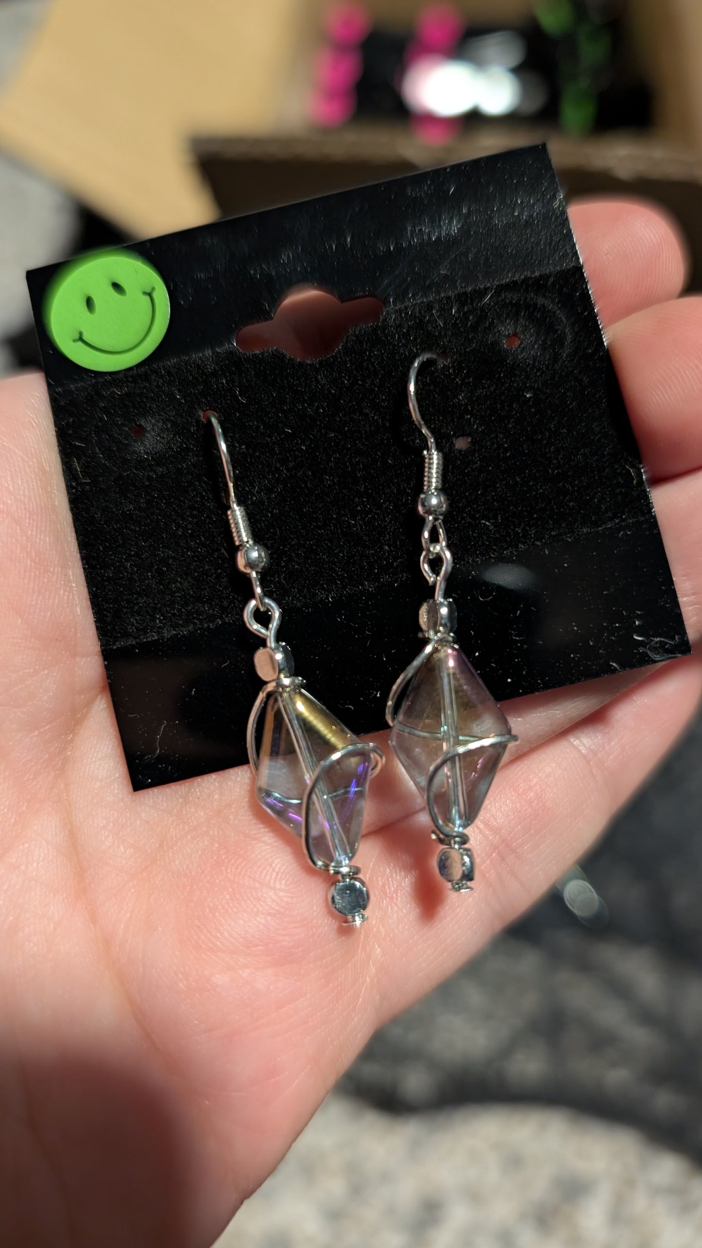 Diamond Spiral Wrapped Earrings - Silver
