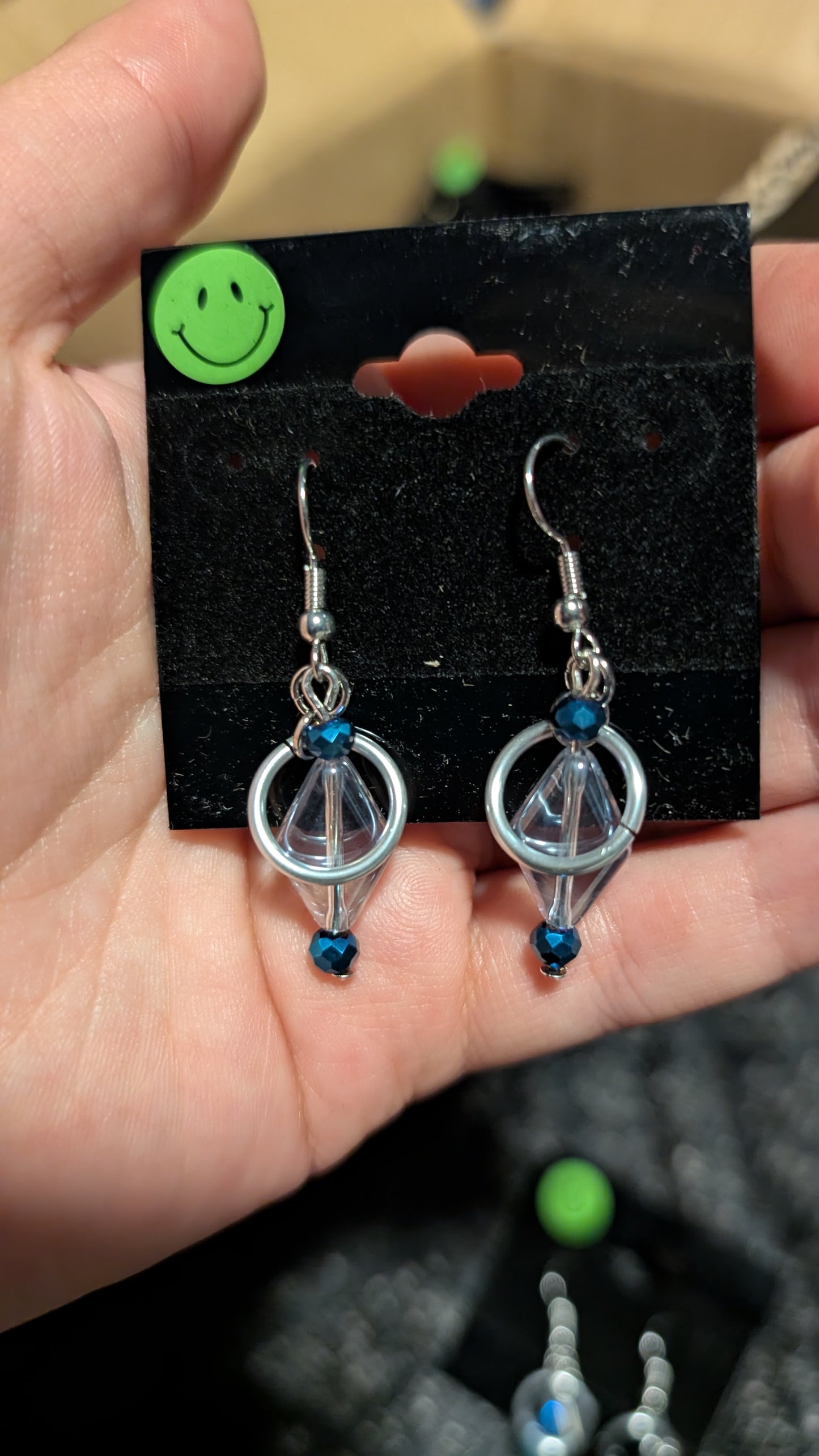 Diamond Circle Earrings - Silver