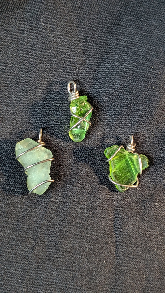 Wire wrapped Sea Glass