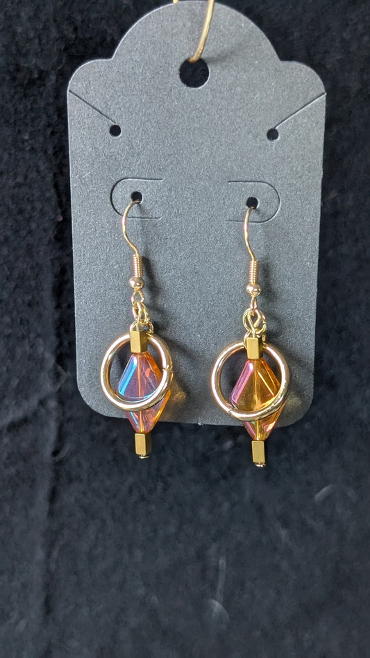 Diamond Circle Earrings - Gold