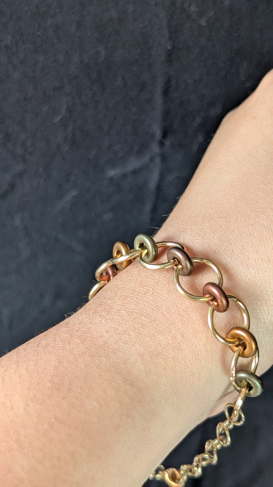 Muted Colors Chain Bracelet - Gold