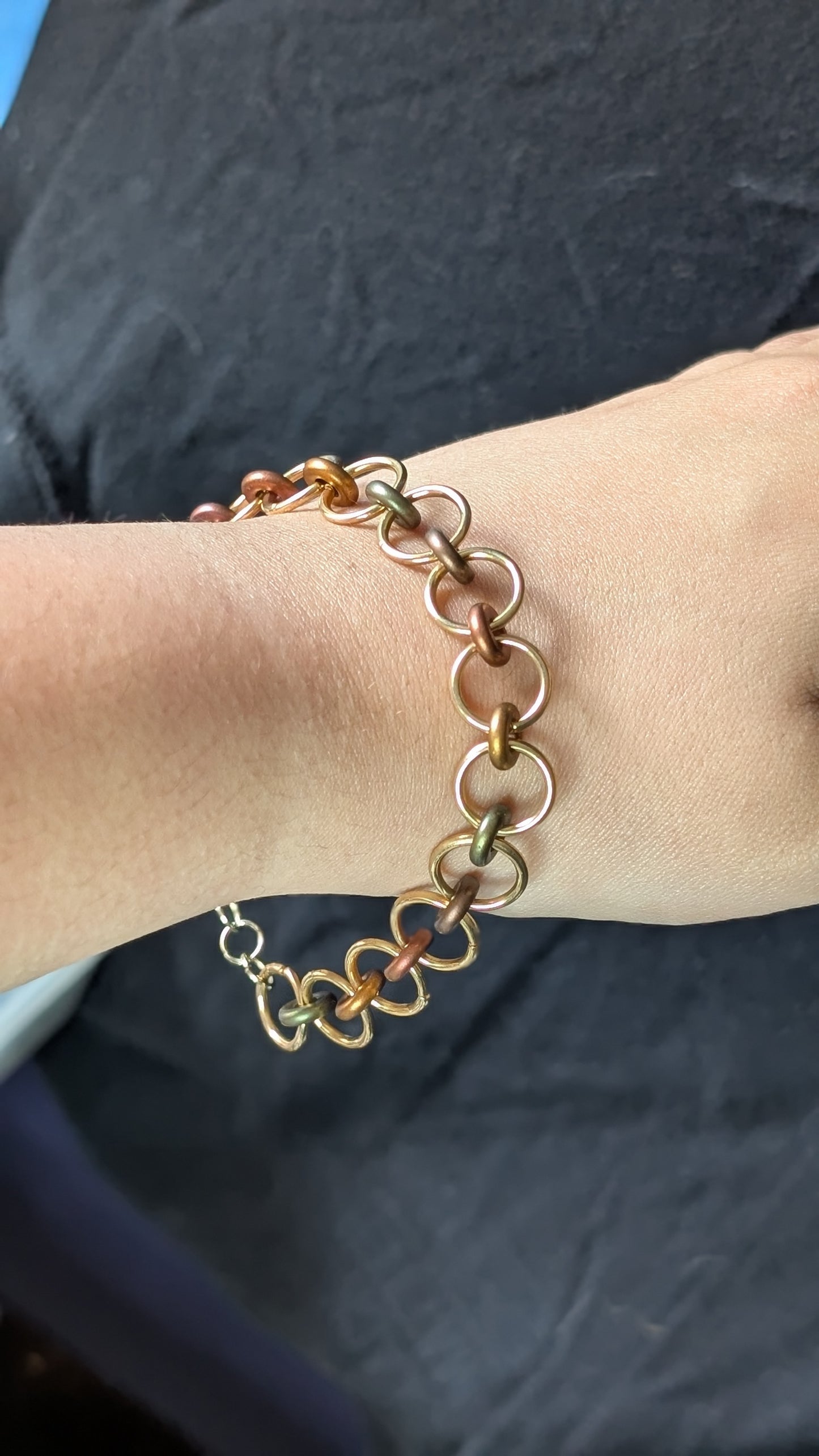 Muted Colors Chain Bracelet - Gold