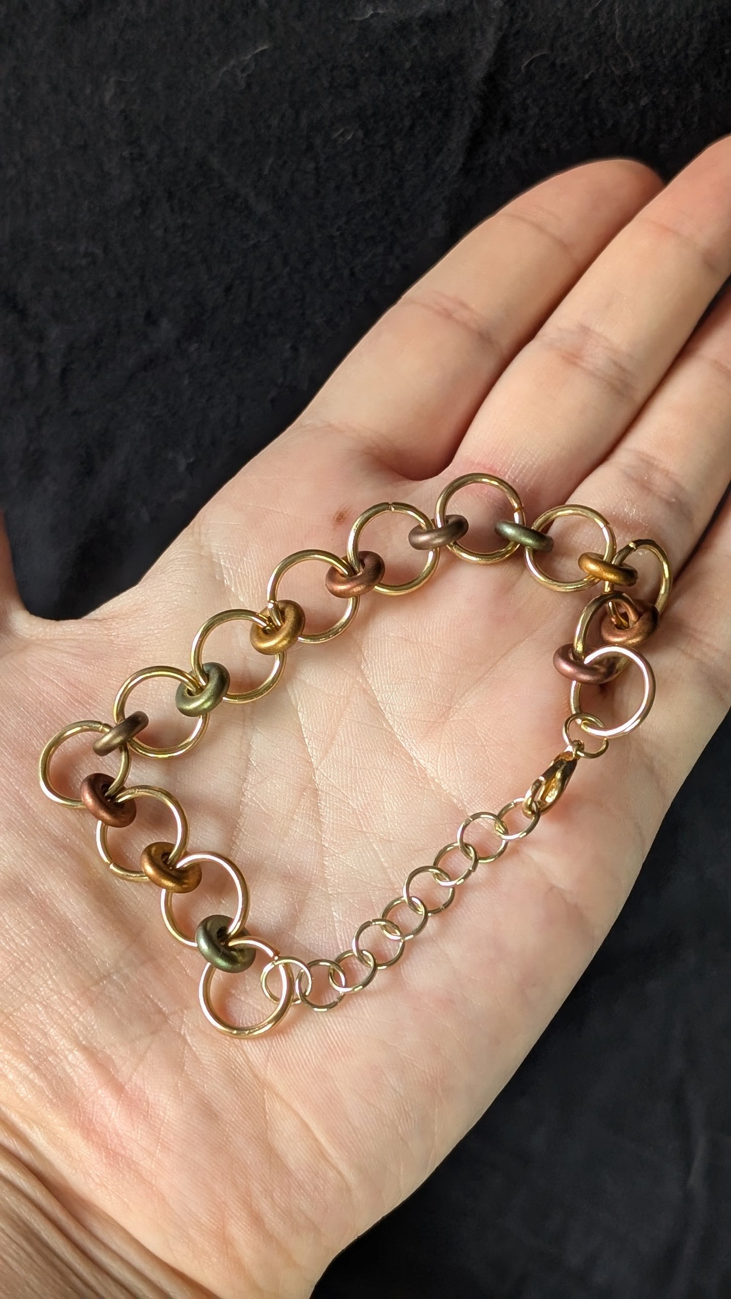 Muted Colors Chain Bracelet - Gold