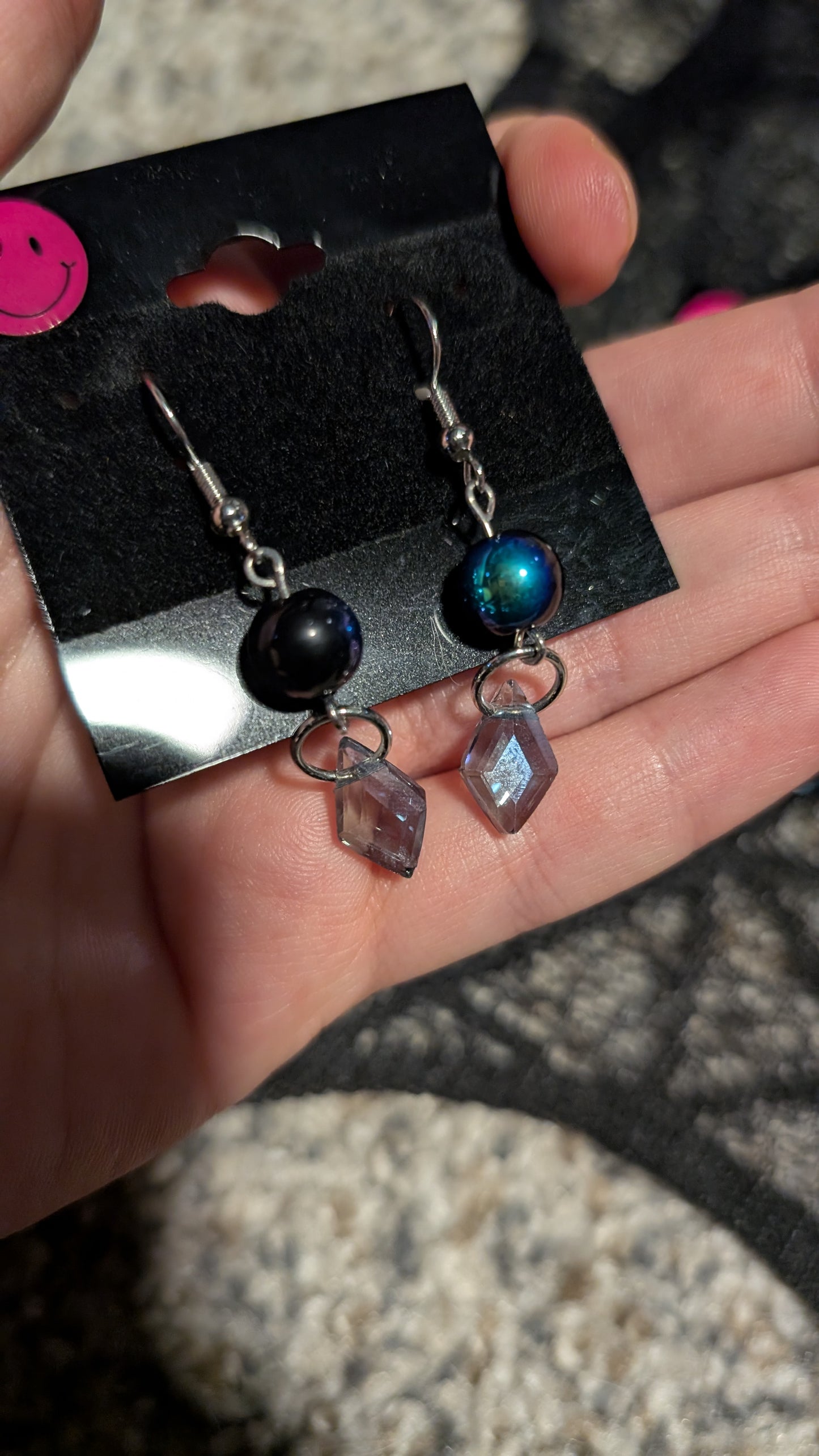 Blue diamond earrings