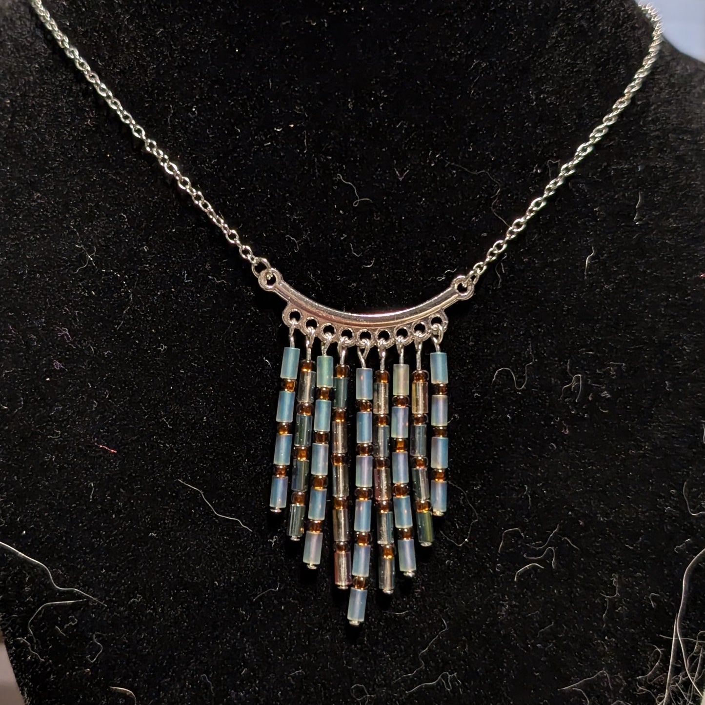 Soft green sugar cane necklace